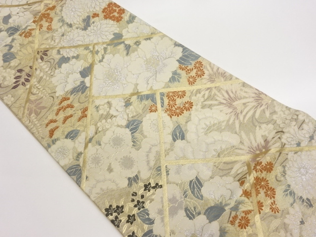 JAPANESE FUKURO OBI / WOVEN SAKURA & KIKU